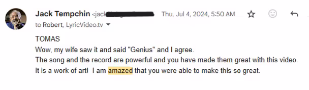 Video creator positive review